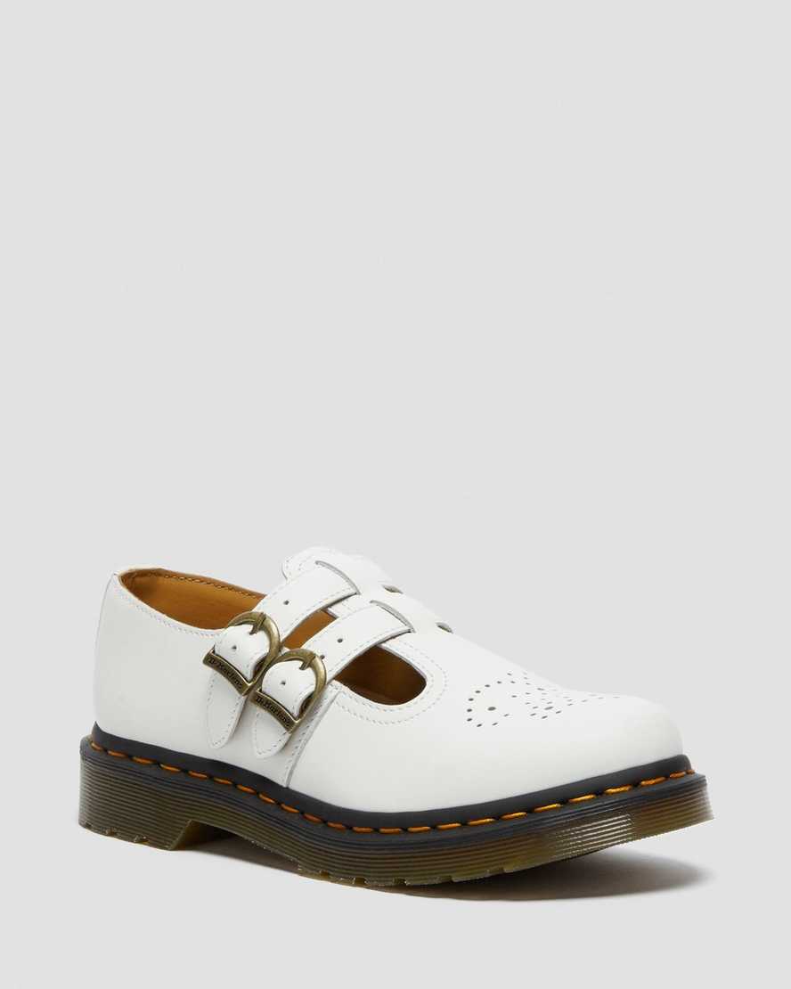 Dr. Martens 8065 Smooth Deri Kadın Mary Janes - Ayakkabı Beyaz |IDMKB3260|